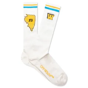 Off White c/o Virgil Abloh World Medium Socks - White/Yellow