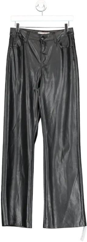 Oraije Black Barbara Faux Leather Trousers UK 10