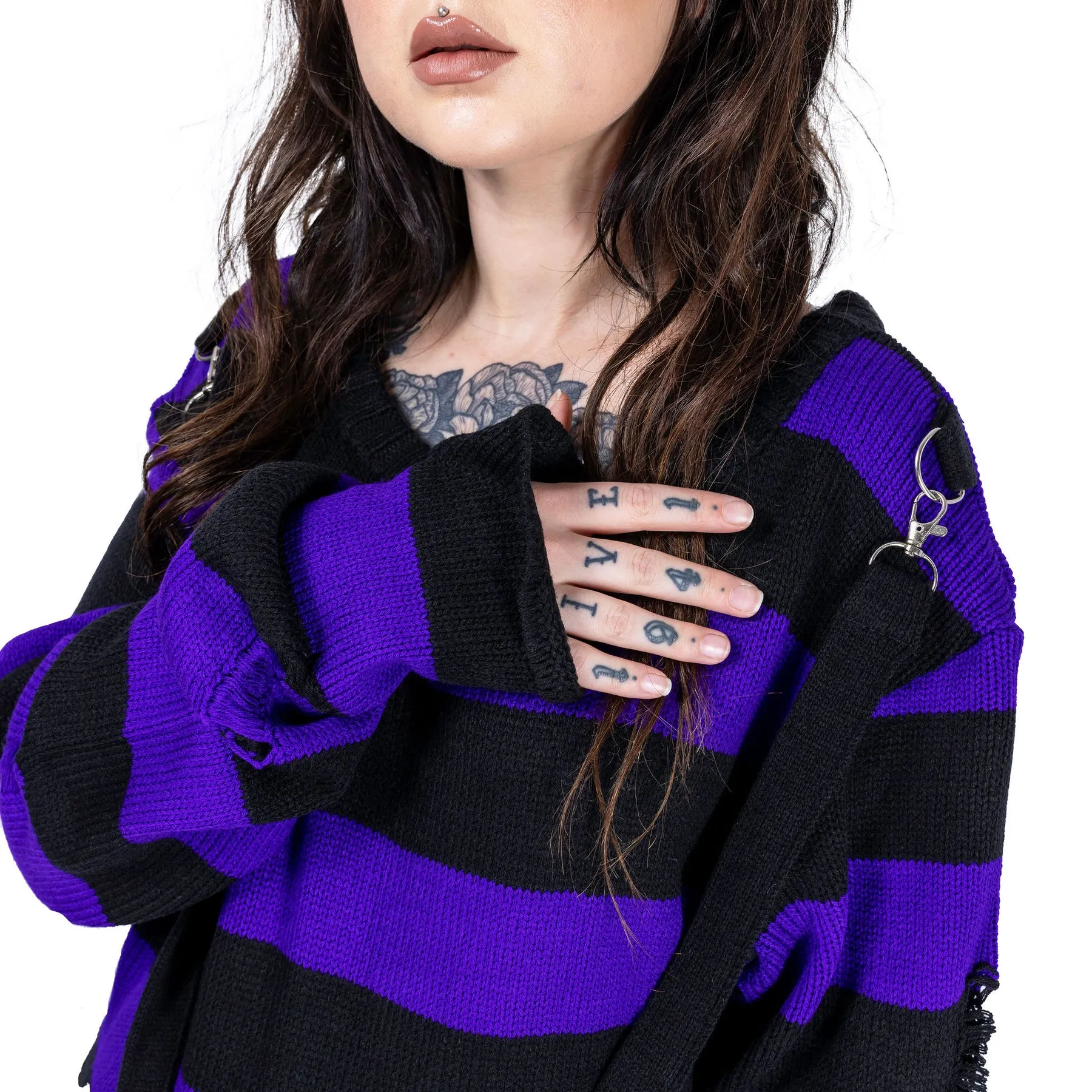 ORIANA JUMPER - BLACK/PURPLE