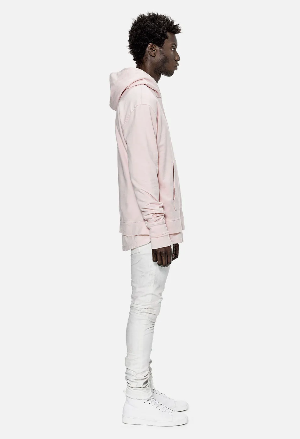 Oversized Cropped Hoodie / Pink