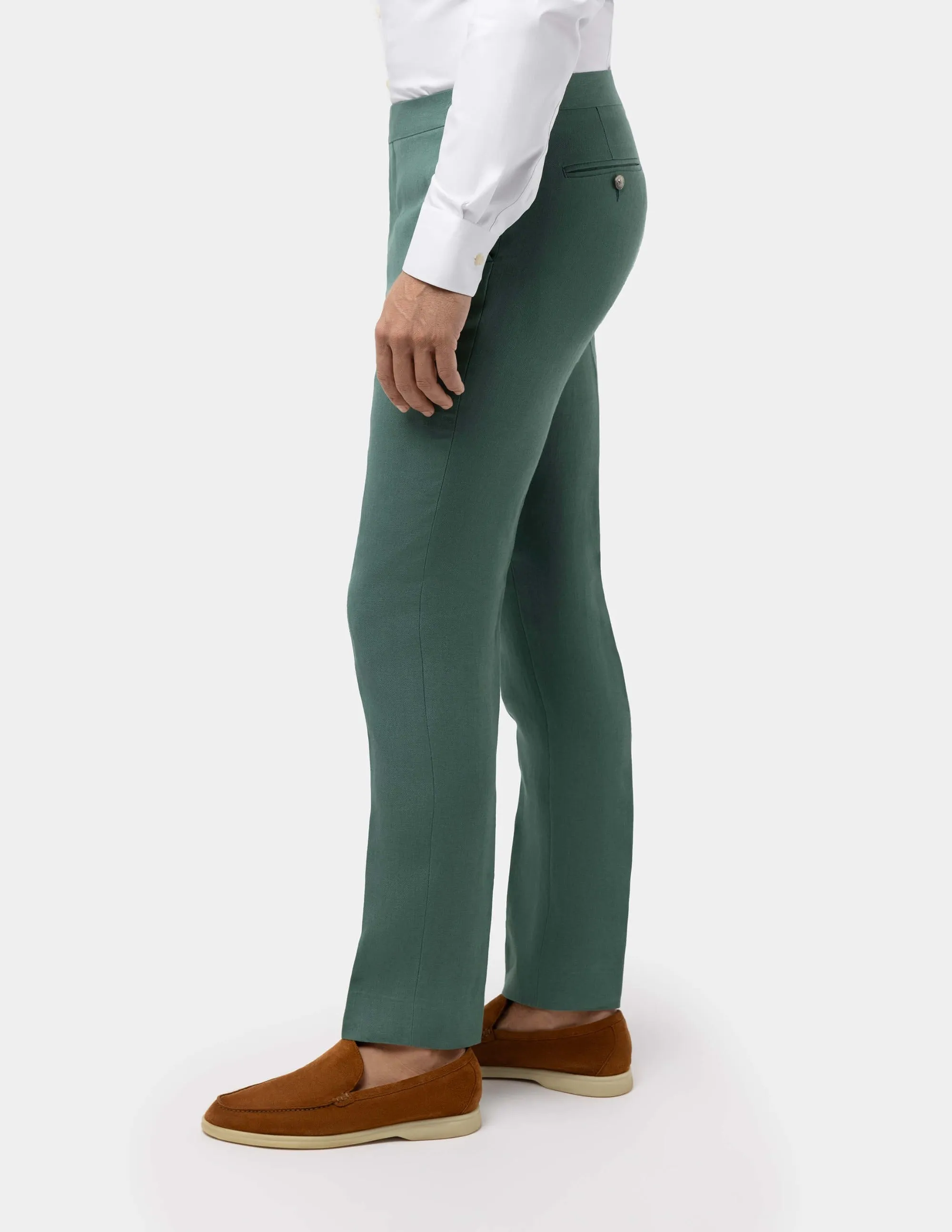 Pale Teal Linen Trousers