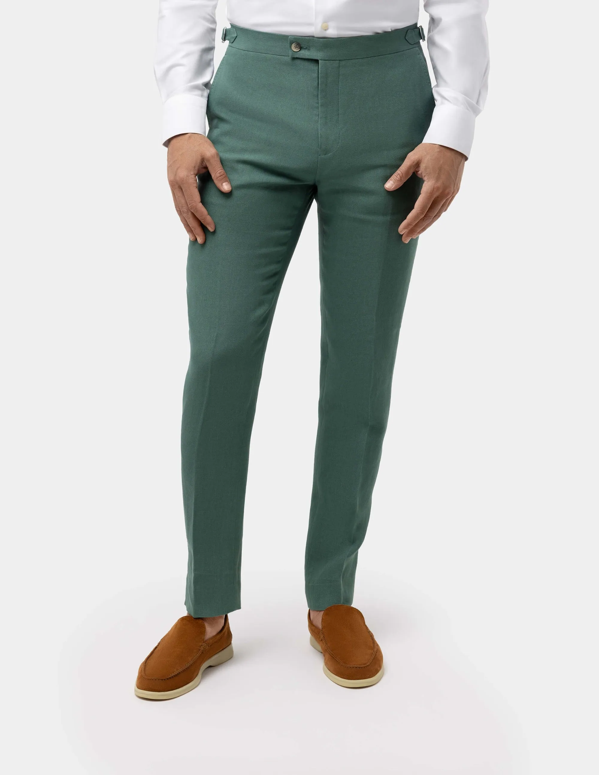 Pale Teal Linen Trousers