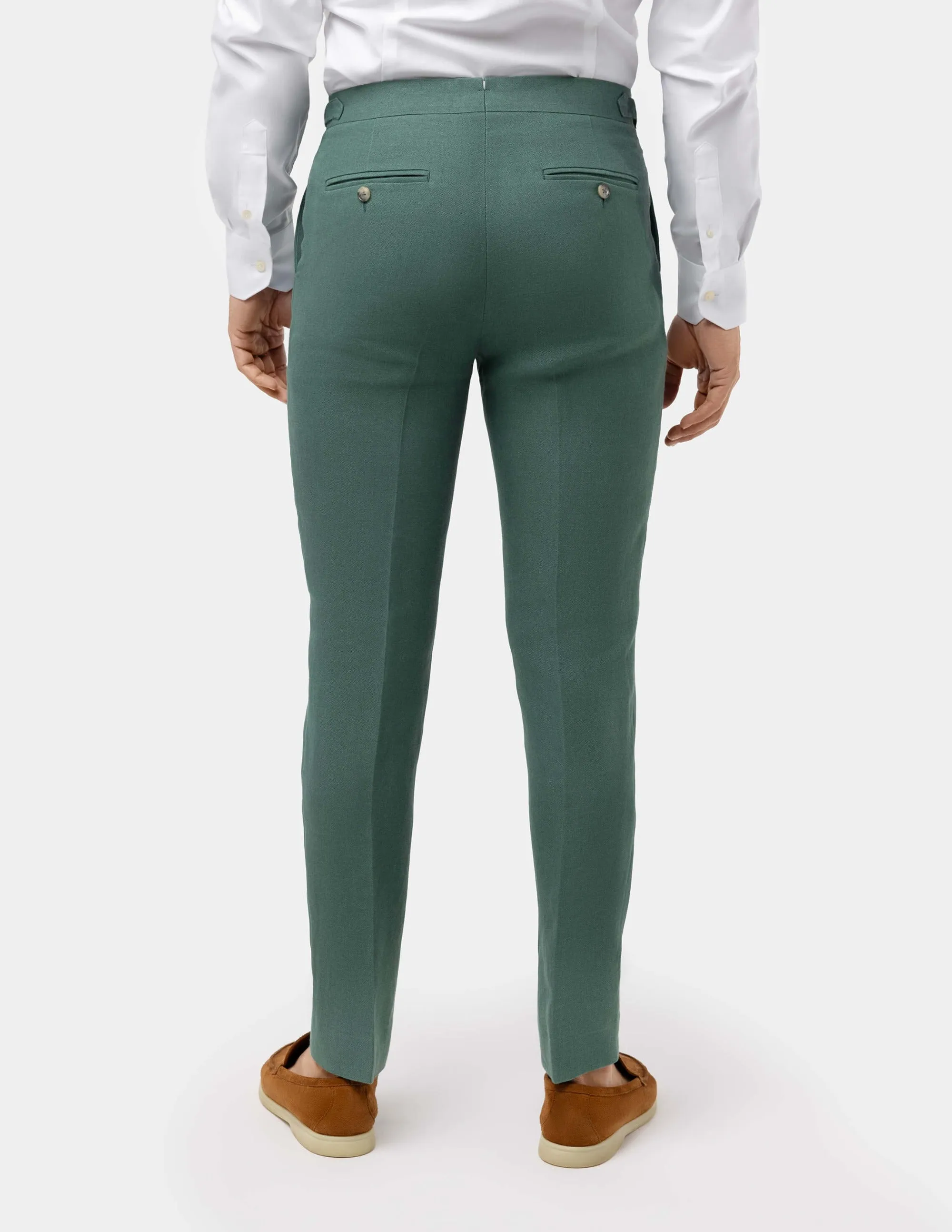 Pale Teal Linen Trousers