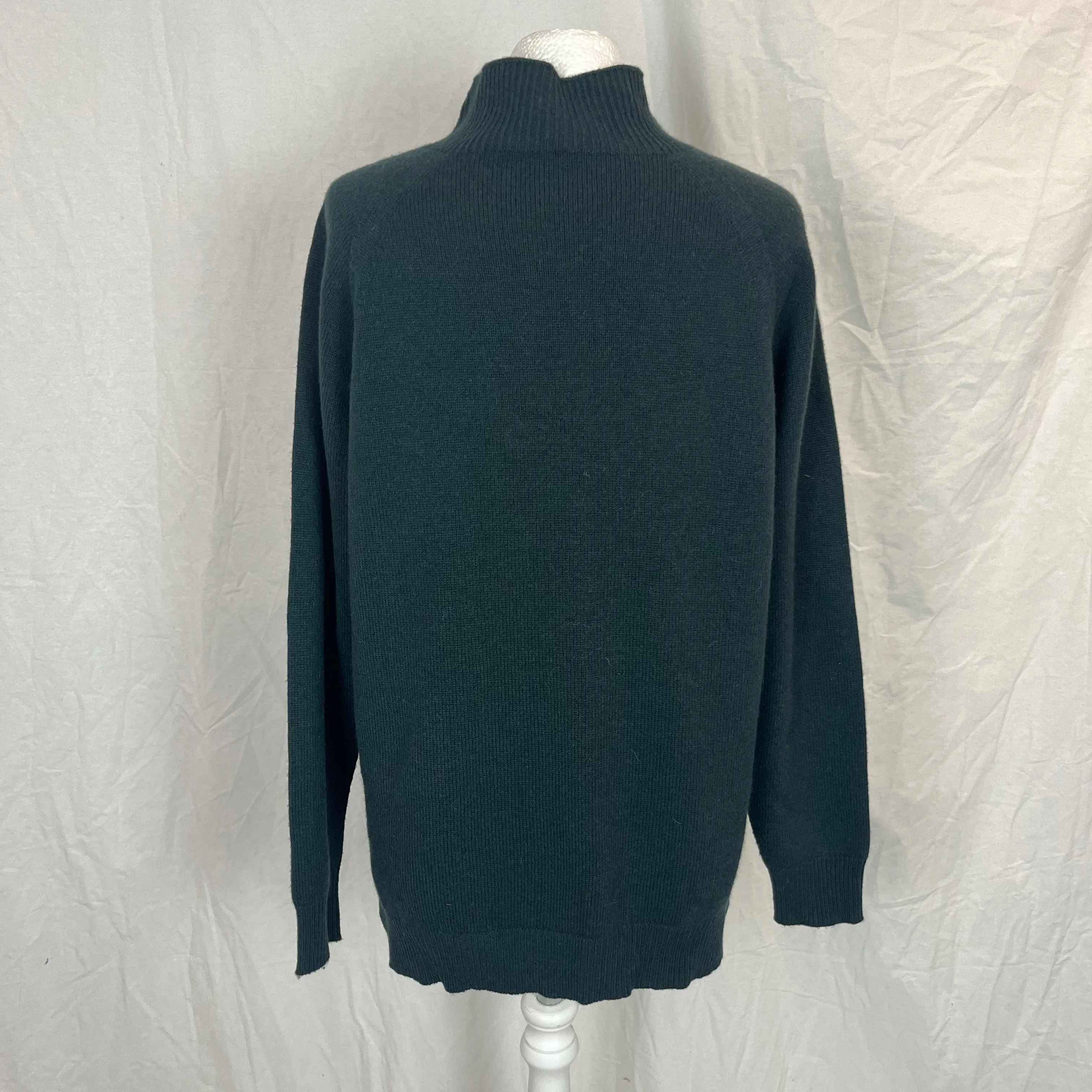 Peserico 400 Forest Green Wool Cashmere & Silk Turtleneck Sweater S/M