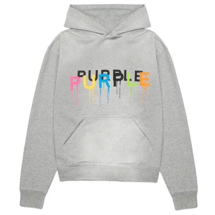 Purple Brand Painted Wordmark Hoodie (Heather Grey) P447-HHGW124