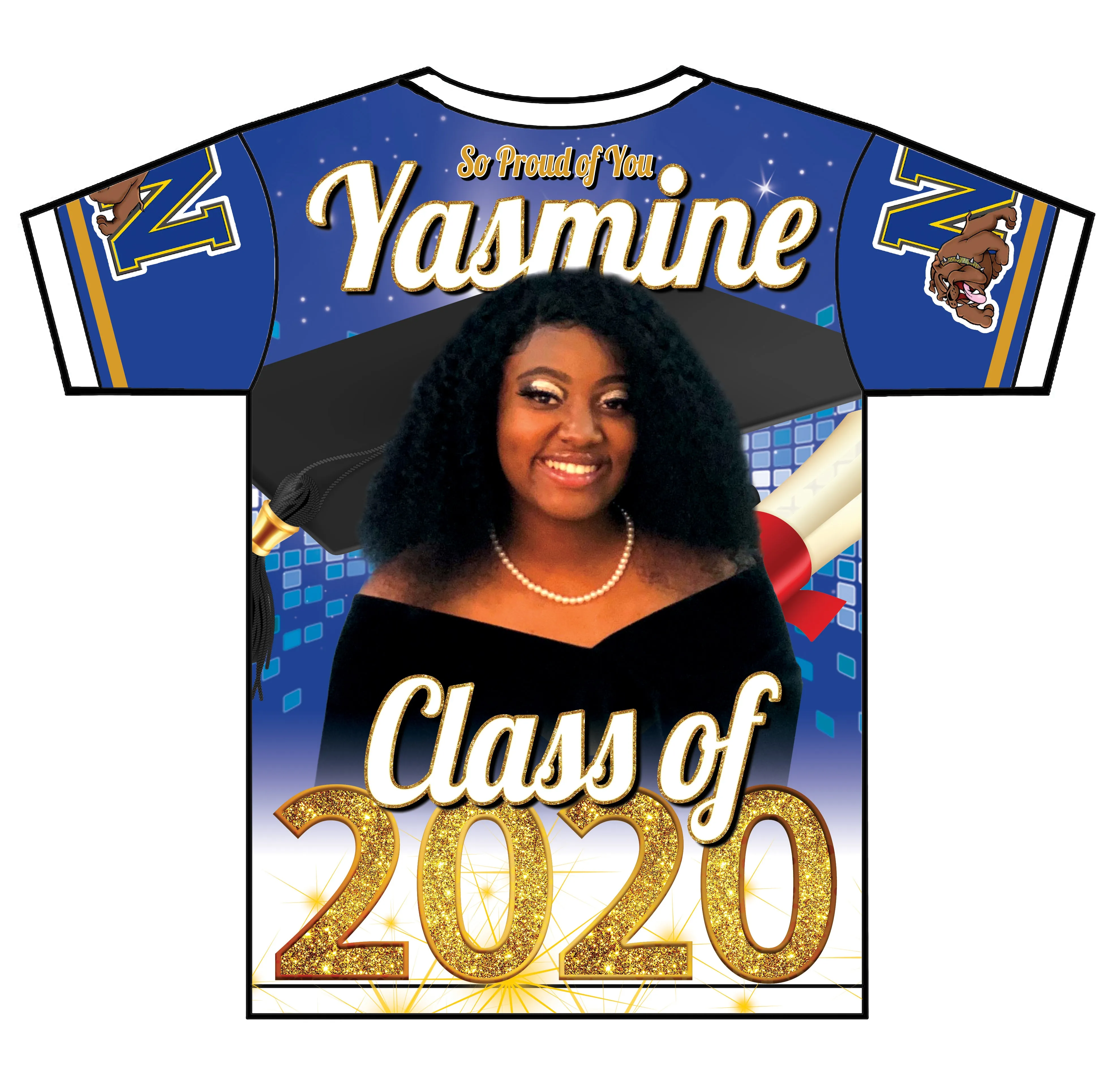 "Yaz" Custom Designed Graduation 3D shirt