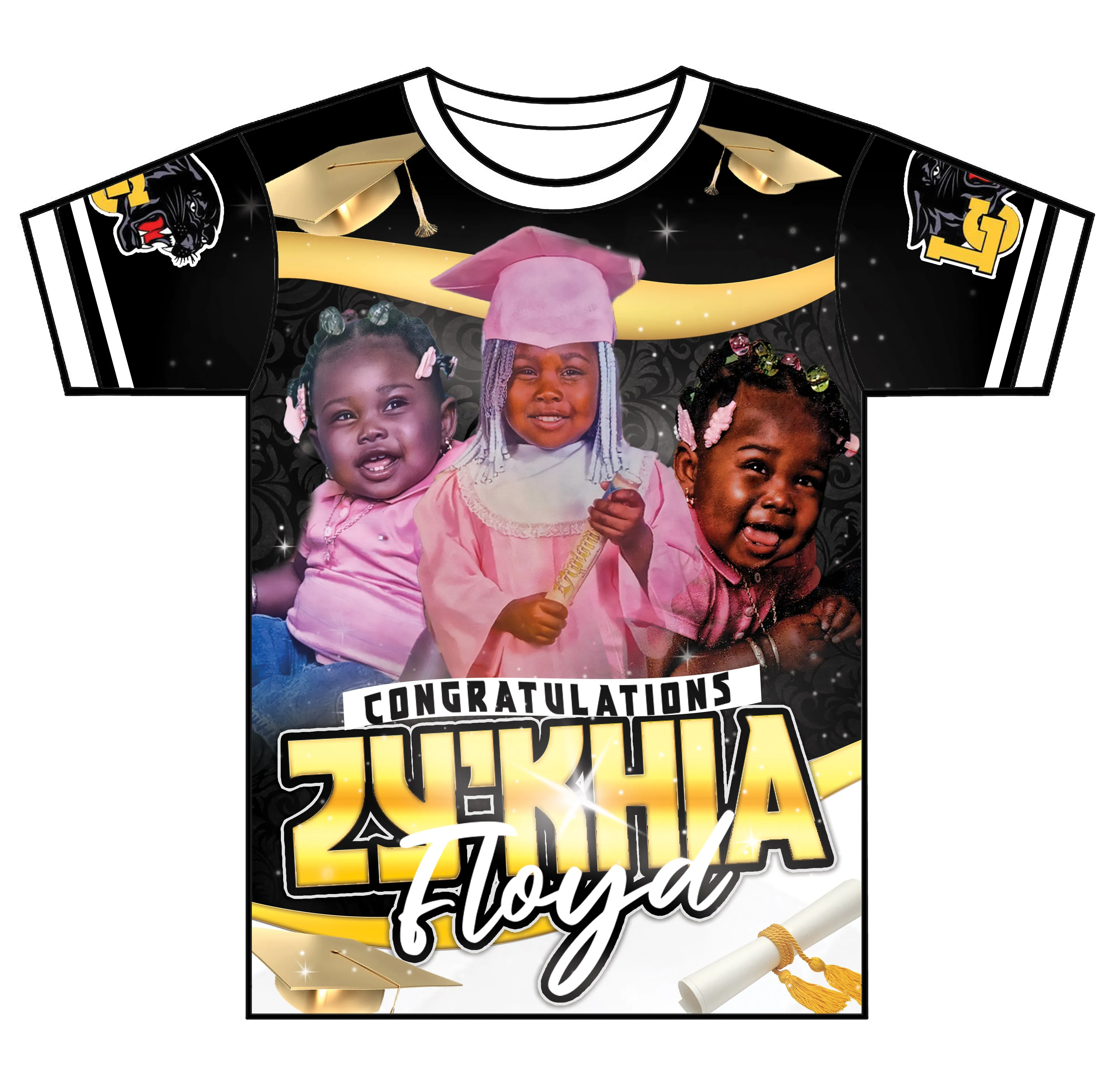 "Zykhia" Custom Designed Graduation 3D shirt