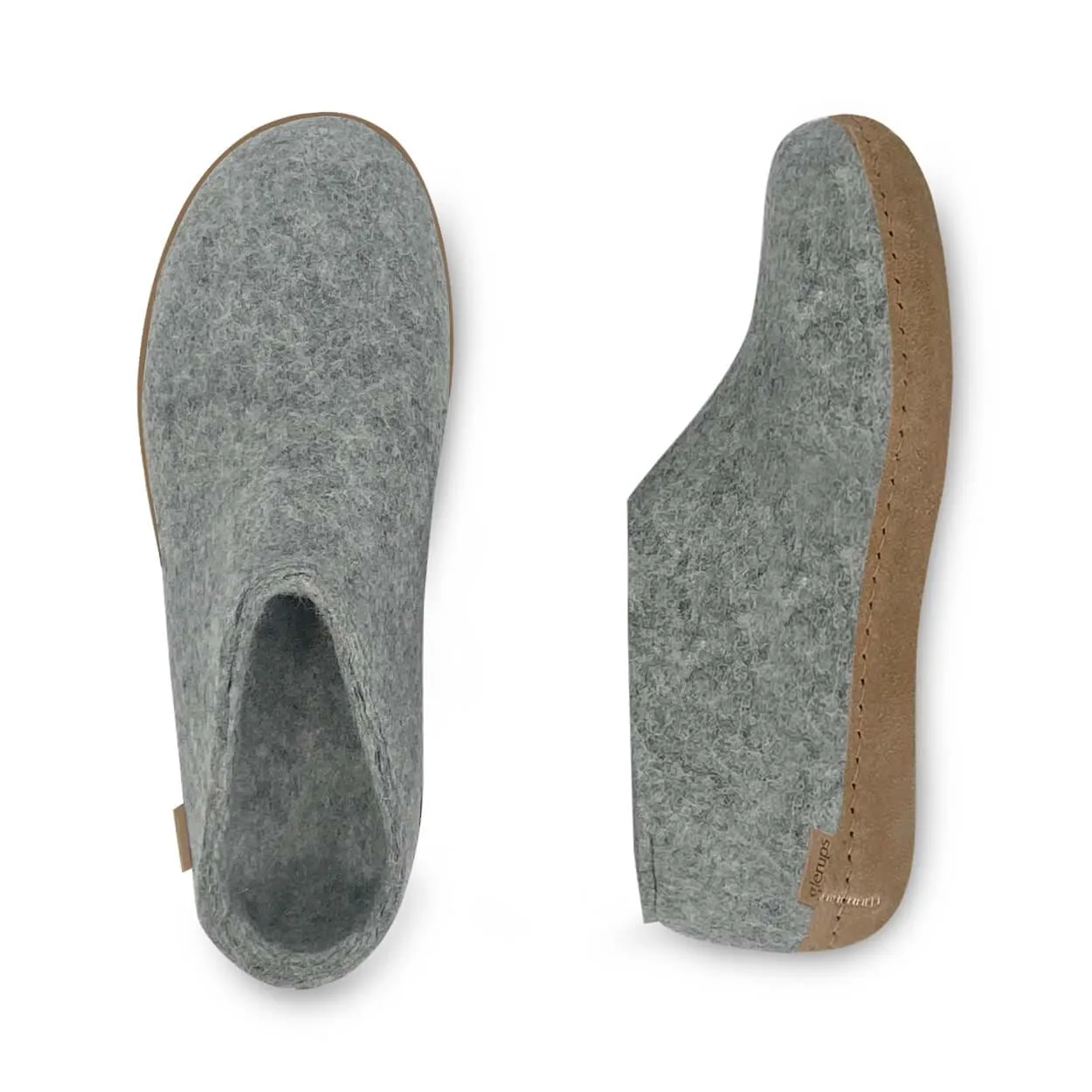 Shoe with leather sole - Grey