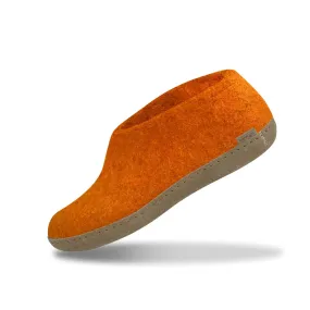 Shoe with leather sole - Orange