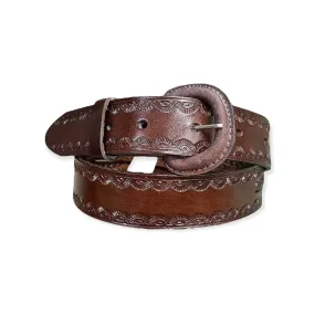 Silver Wolf Belt - Dark Brown