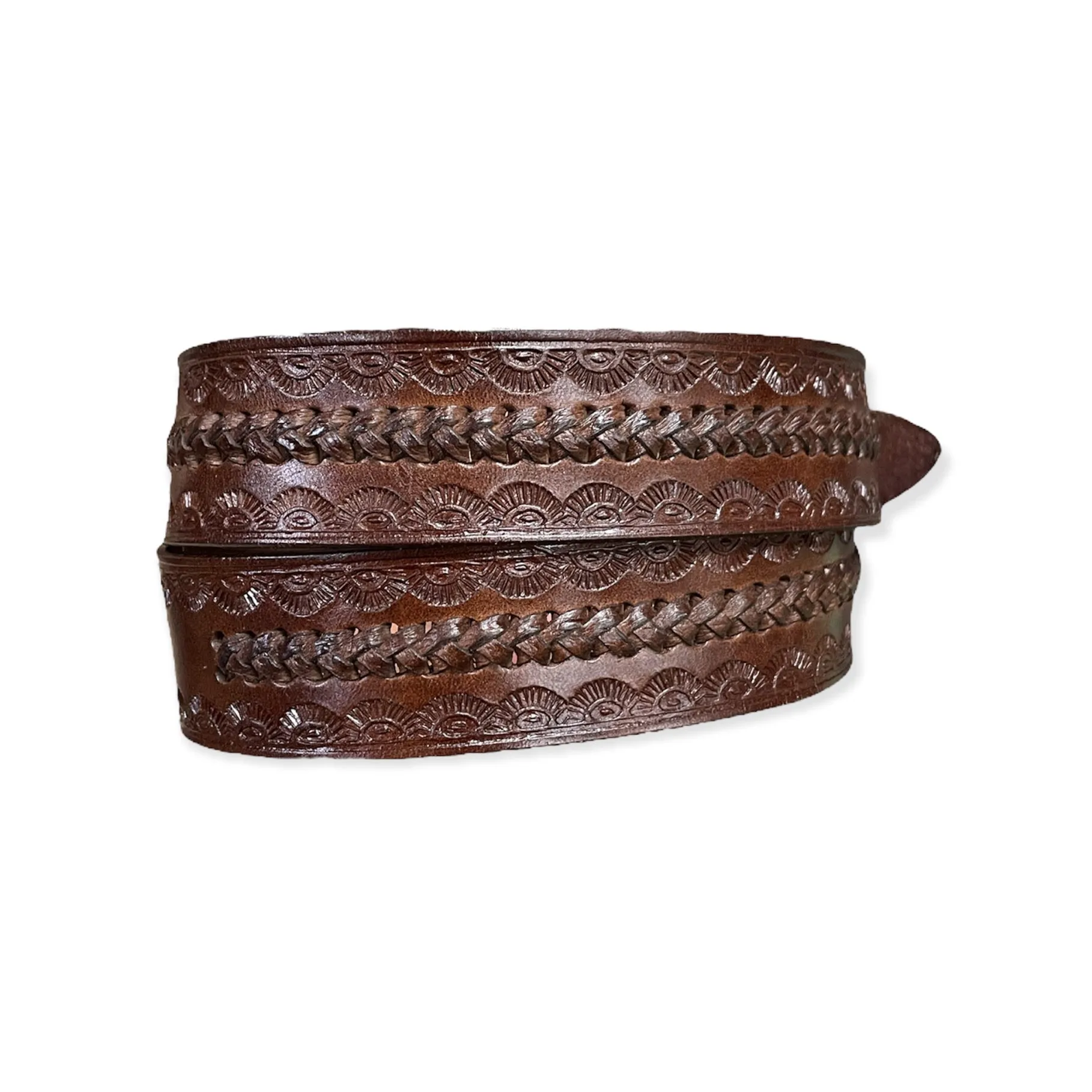 Silver Wolf Belt - Dark Brown