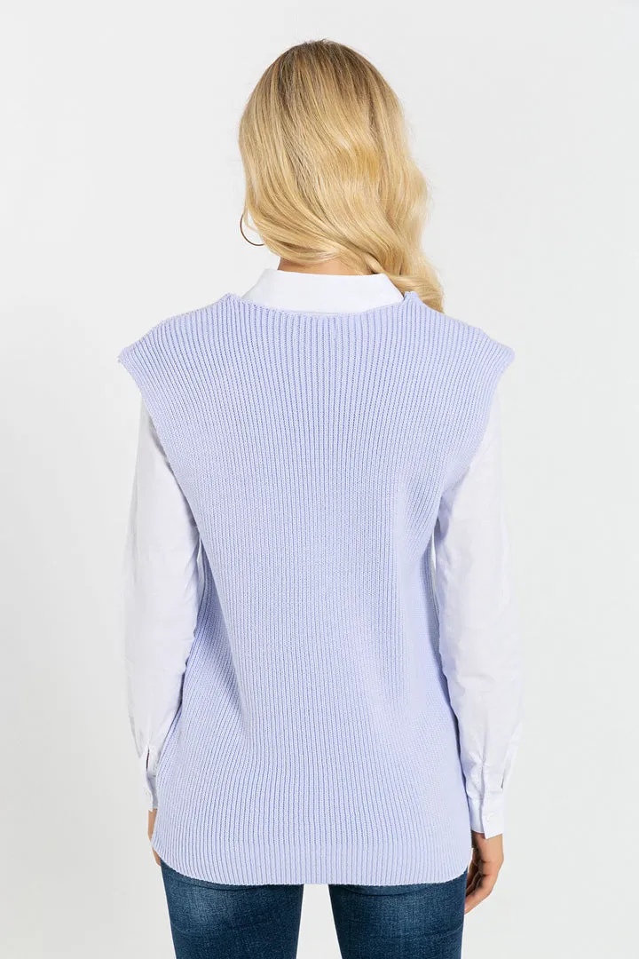 SLEEVLESS KNIT SWEATER