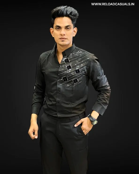 Sliver Satin line Box Shirt