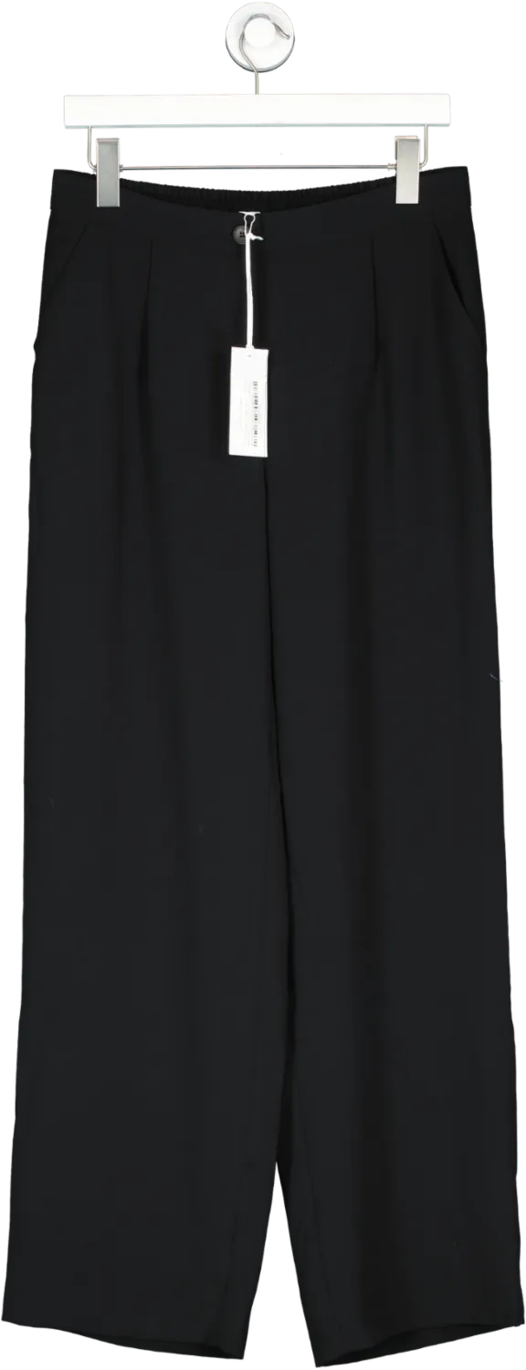 The White Company Black Crepe Wide Leg Trousers UK 10