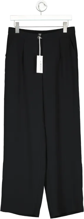 The White Company Black Crepe Wide Leg Trousers UK 10