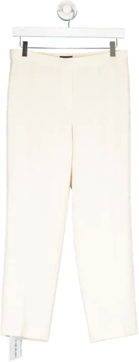 Theory Cream Tapered Leg Trousers UK 4