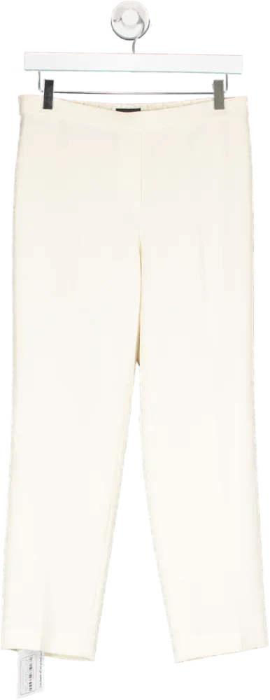 Theory Cream Tapered Leg Trousers UK 4