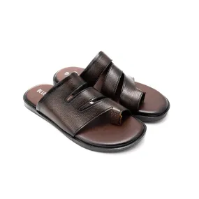 Triple Strap Men Leather Slippers