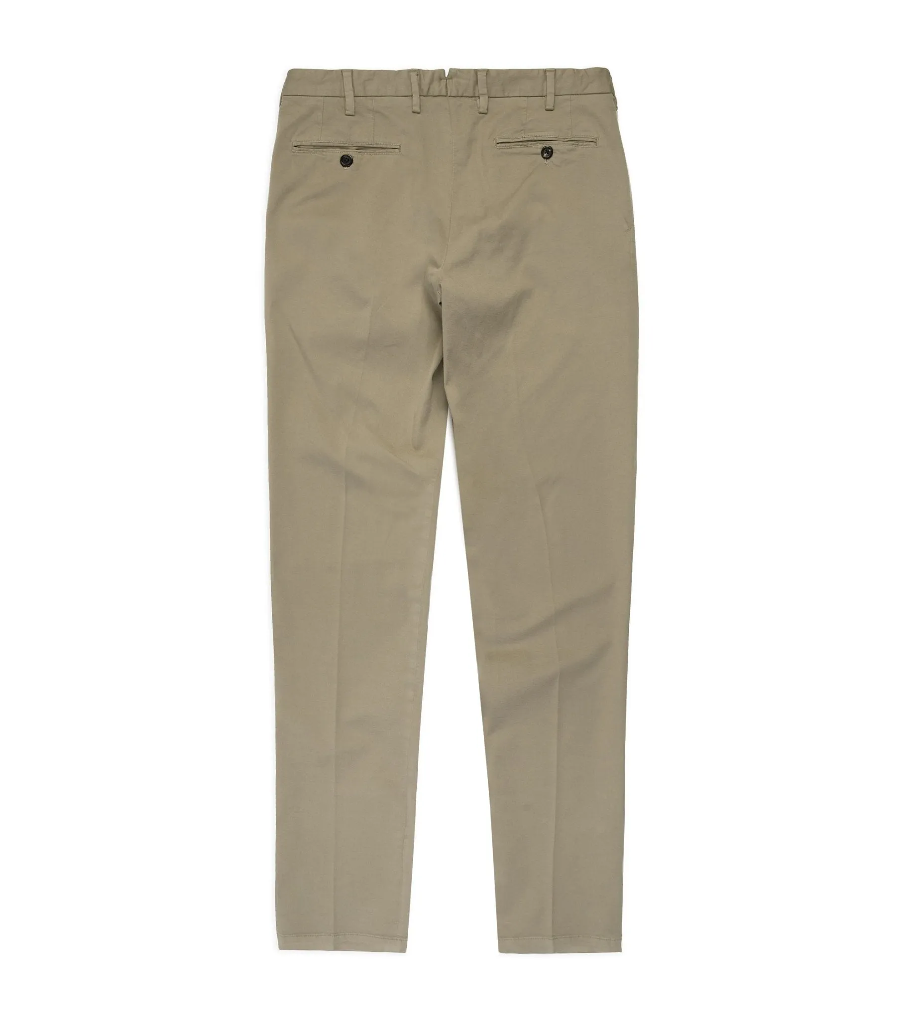 Trunk Welbeck Flat Front Cotton Trousers: Light Olive