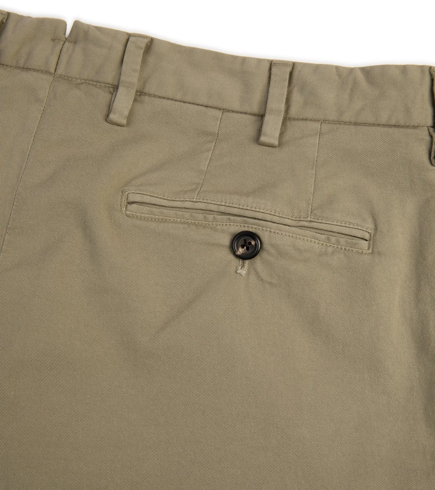 Trunk Welbeck Flat Front Cotton Trousers: Light Olive