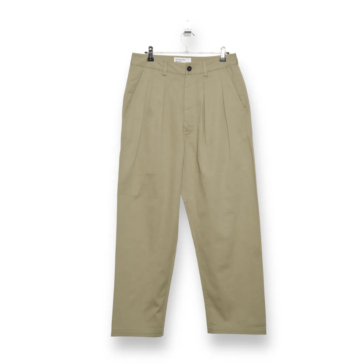 Universal Works Double Pleat Pant twill stone 00133