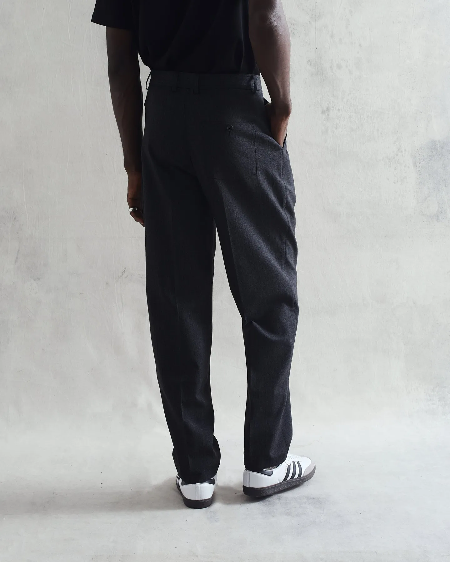 WAX Raleigh Pleat Trousers, Charcoal