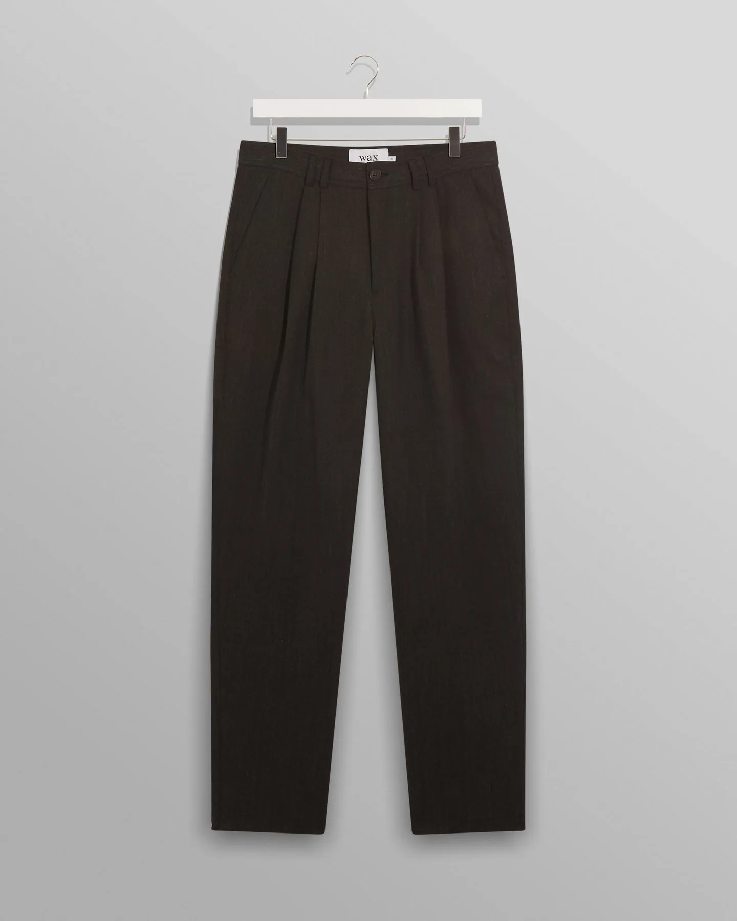 WAX Raleigh Pleat Trousers, Charcoal