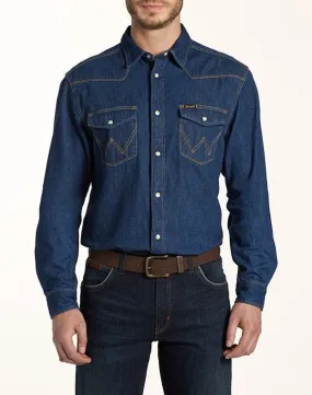 WRANGLER - CLASSIC WESTERN SHIRT - Dark Indigo - Casual Fit