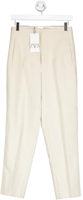 ZARA Beige Tailored Trousers UK S