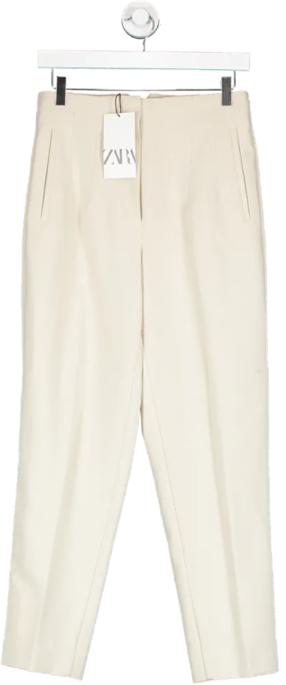 ZARA Beige Tailored Trousers UK S