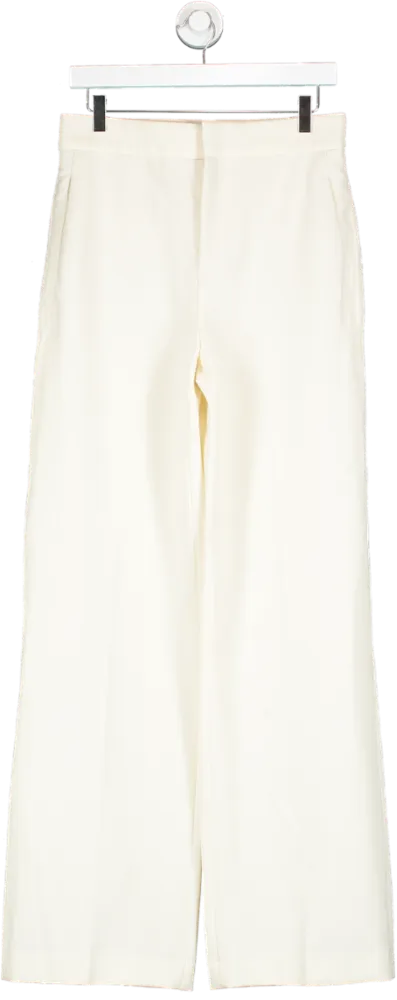 ZARA Cream High Waist Tailored Trousers UK S